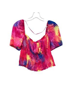 Colorful Crop Top Bar III Short Sleeve Womens Size Medium